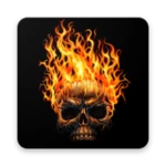 fire skull zipper lock screen 2019 android application logo